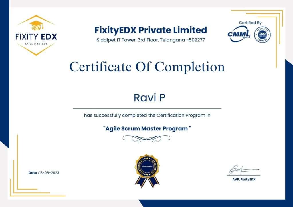 Agile Scrum Master Program FixityEDX